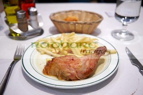 roast chicken and fries catalan style from a tourist set menu andorra la vella andorra