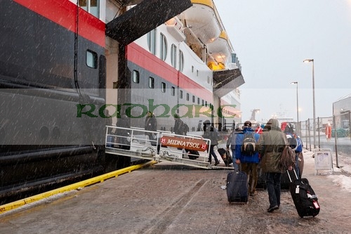 Boarding Hurtigruten ship in Tromso