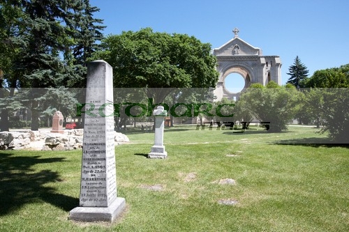first white canadian settlers burial place in the grounds of St Boniface Cathedral