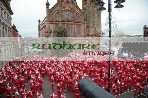 Over-10000-people-dressed-as-santa-claus-attempt-the-Guinness-World-Record-in-guildhall-square-with-cannon-Derry-Northern-Ireland