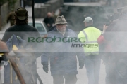 Sir-Richard-Attenborough-centre-on-the-set-Closing-the-Ring,-Belfast,-Northern-Ireland.
