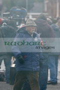 Sir-Richard-Attenborough-on-the-set-Closing-the-Ring,-Belfast,-Northern-Ireland.