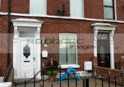 The-former-family-home-Robert-McCartney-partner-Bridgeen-Hagans-on-the-Mountpottinger-road-in-the-Short-Strand,-Belfast.-Photo-taken-on-the-eve-his-first-anniversary.