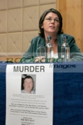 Catherine-McCartney-at-the-PSNI-press-conference-requesting-further-information-about-the-murder-their-brother-Robert-McCartney-in-Belfast-one-year-ago.