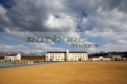 soldiers-quarters-with-clock-tower-parade-ground-in-ebrington-square-former-ebrington-barracks-british-military-base-Derry-city-county-londonderry-northern-ireland-uk.