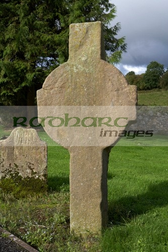 Errigal-Keerogue-cross-unfinished-celtic-cross-made-sandstone-in-the-ruins-St-Kierans-church-county-tyrone-