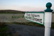 signpost-for-ogham-stone-pointing-across-farmland-in-the-sperrins-county-tyrone-northern-ireland-uk