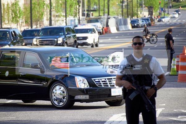 President Trump motorcade in Washington DC USA