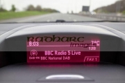 driving-along-motorway-with-DAB-digital-radio-5-displayed-england-uk
